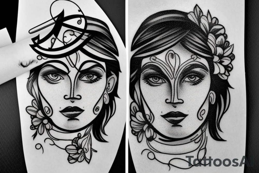 old greek face tattoo idea
