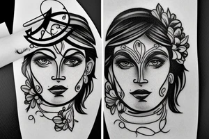 old greek face tattoo idea