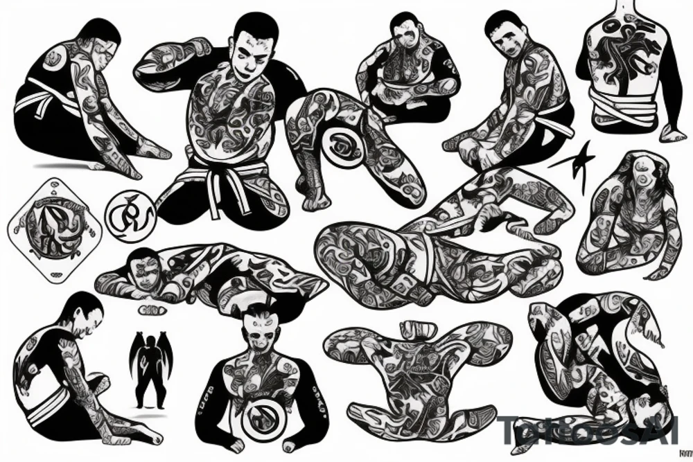 Brazylijskie jiu-jitsu tattoo idea