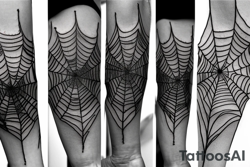 Spiders Web on knee tattoo idea