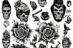 Czaszka Wiking tattoo idea