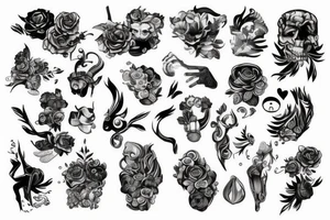 Czaszki kości tattoo idea