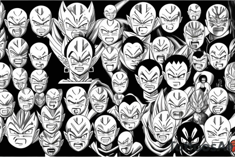 Vegeta, budda, power, time, dragon ball, mental, focus tattoo idea