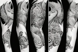 Czaszki kości  rękaw tattoo idea