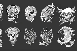 Czaszki kości  rękaw tattoo idea