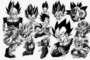 Vegeta, power, time, dragon ball, mental, focus tattoo idea
