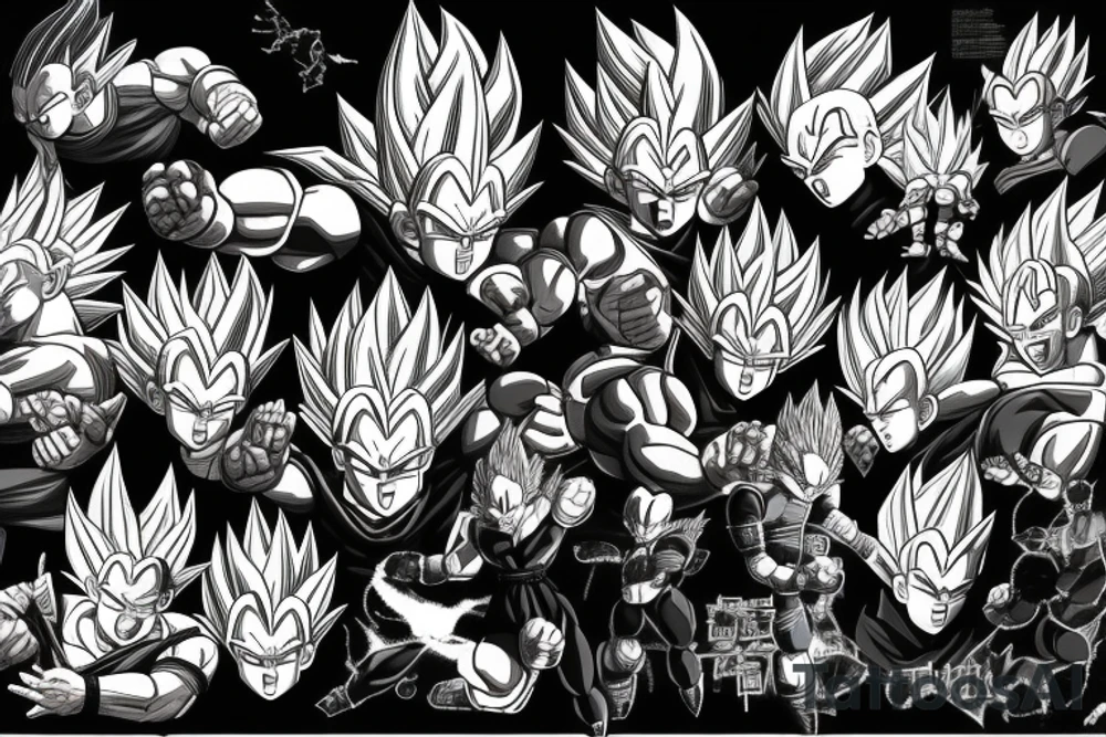 Vegeta, power, time, dragon ball, mental, focus tattoo idea