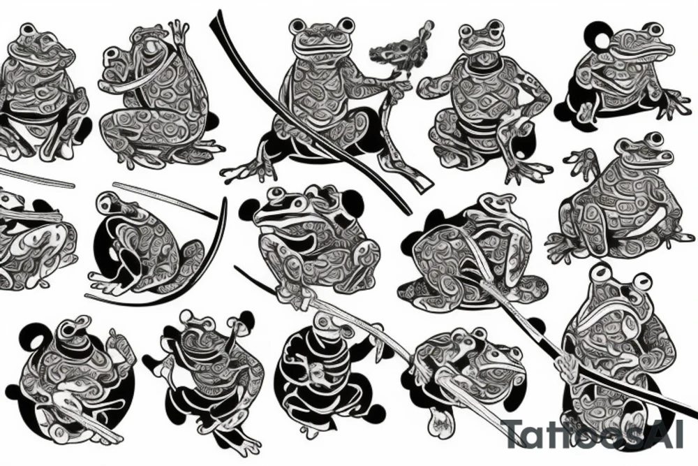 samurai frog tattoo idea