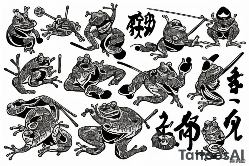 samurai frog tattoo idea