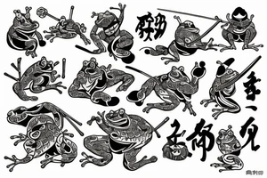 samurai frog tattoo idea