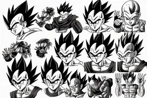 Vegeta, power, time, dragon ball, mental, focus tattoo idea