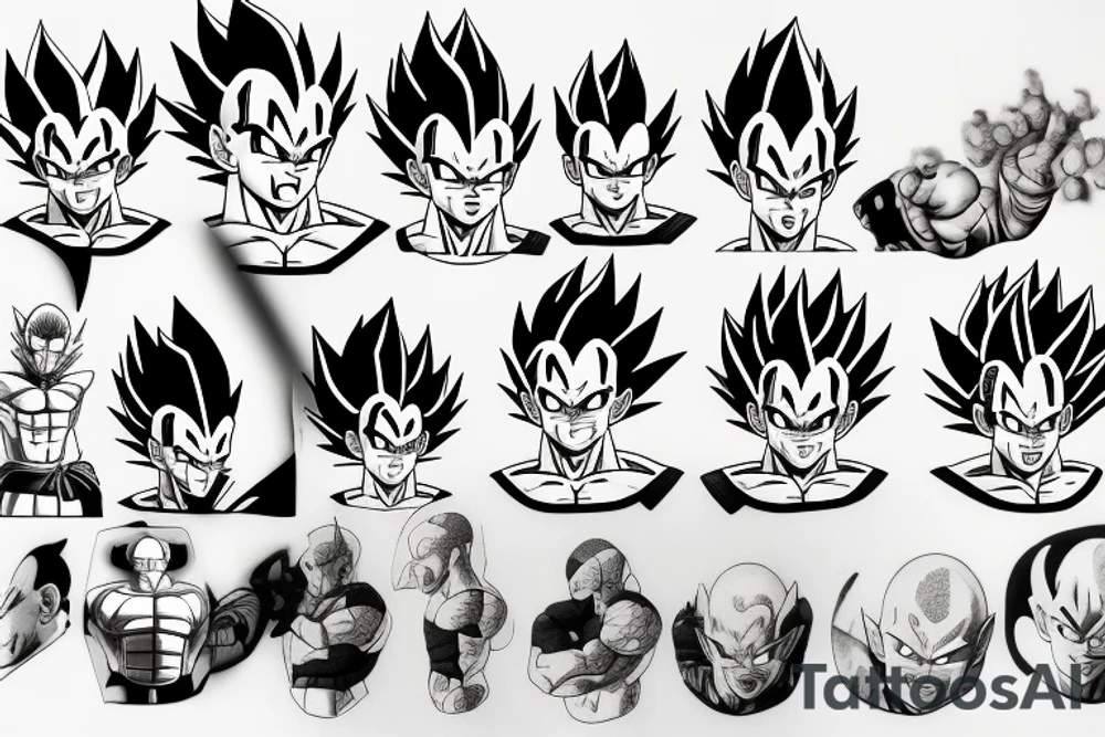 Vegeta, power, time, dragon ball, mental, focus tattoo idea Vegeta, power, time, dragon ball, mental, focus tattoo idea