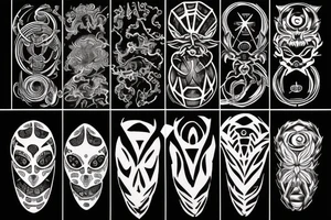 Black, mystic, spiders, power tattoo idea