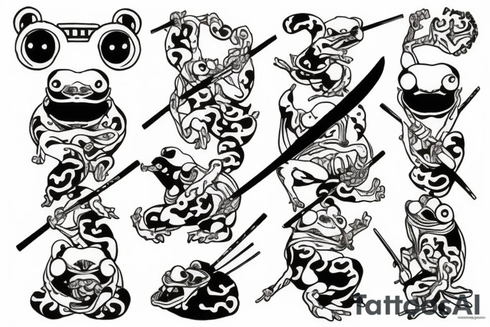 samurai frog tattoo idea