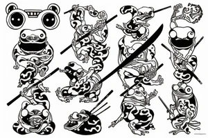 samurai frog tattoo idea