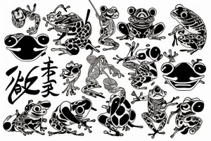 samurai frog tattoo idea