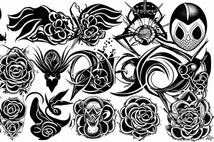 Black, mystic, spiders, power tattoo idea