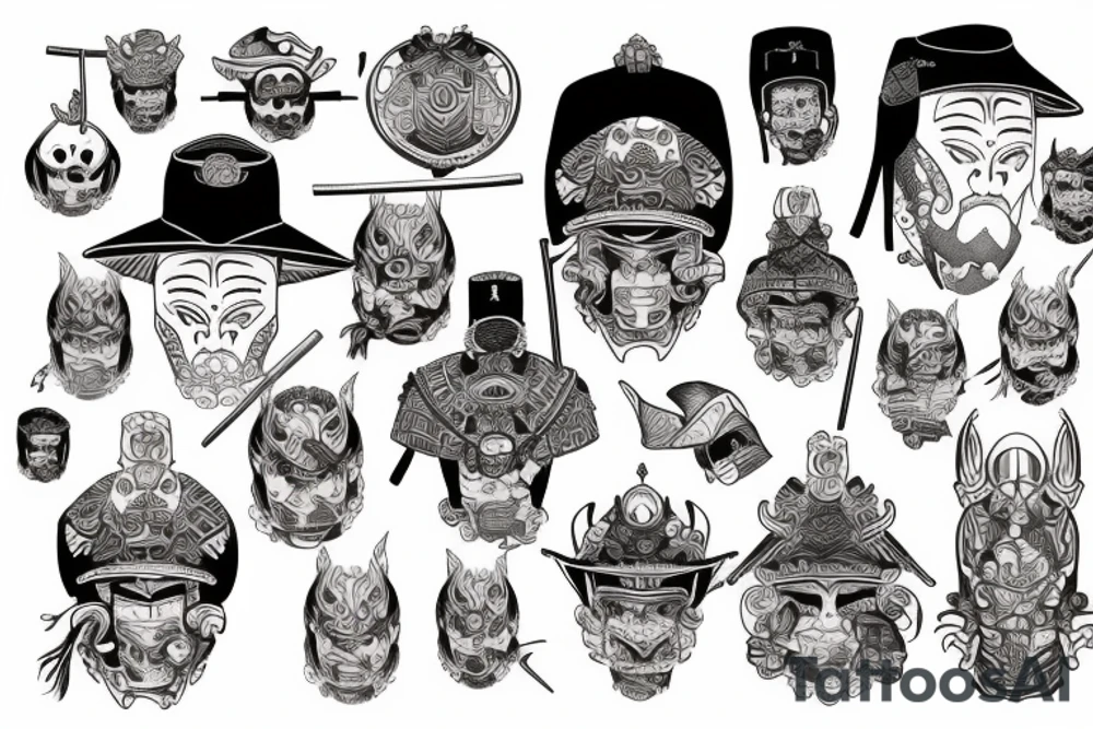 Wietnam,bomb,samurai tattoo idea