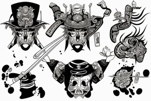 Wietnam,bomb,samurai tattoo idea