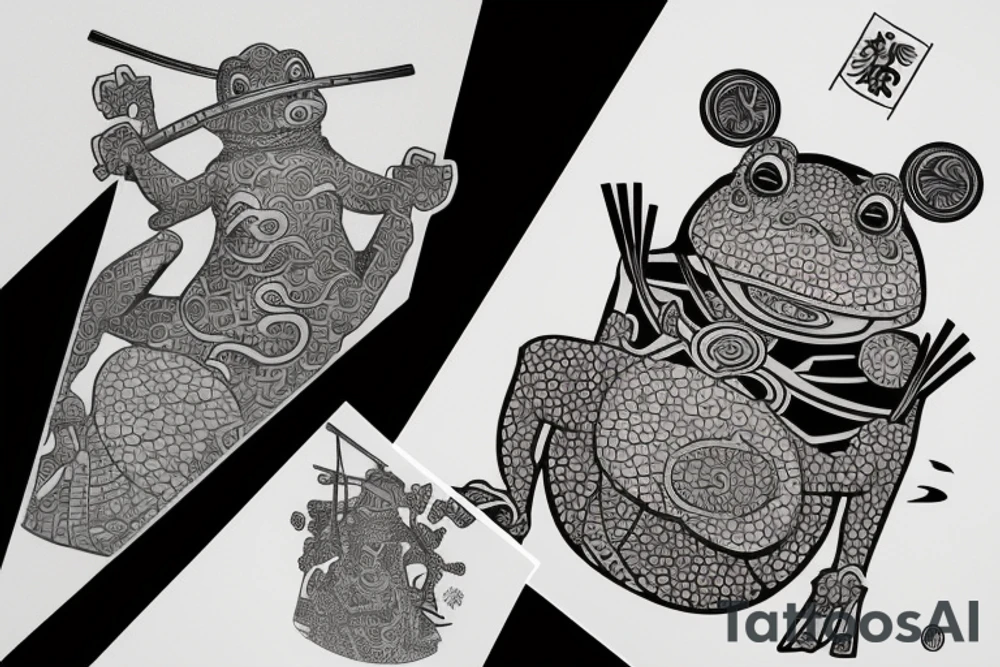samurai frog tattoo idea