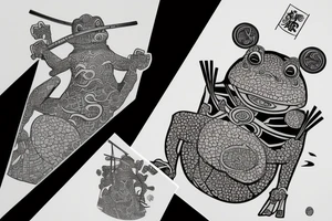 samurai frog tattoo idea