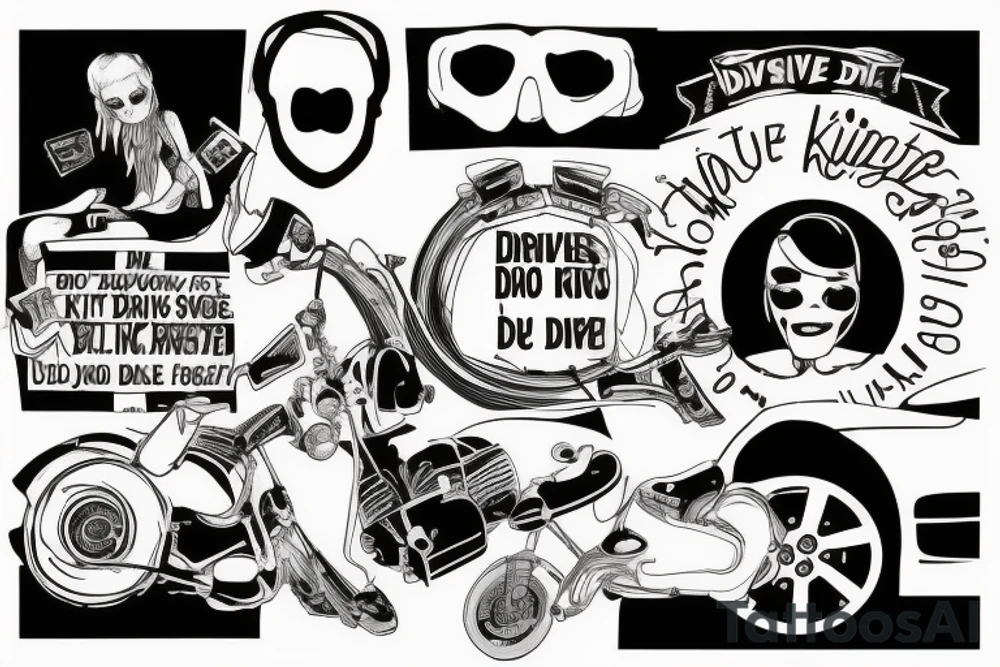 I don't drive fast to kill myself, I drive because then I don't think about anything and I don't feel anything, but if I had an accident and it was fatal, at least I'll die with a smile on my face doing what I like. tattoo idea
