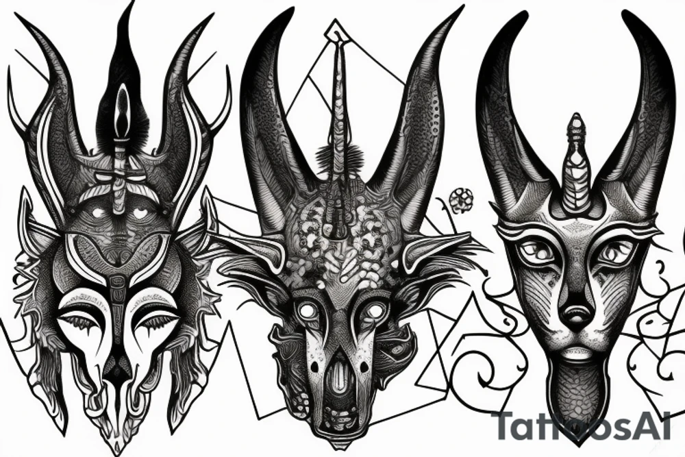 anubis, dead god tattoo idea
