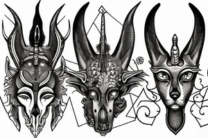 anubis, dead god tattoo idea