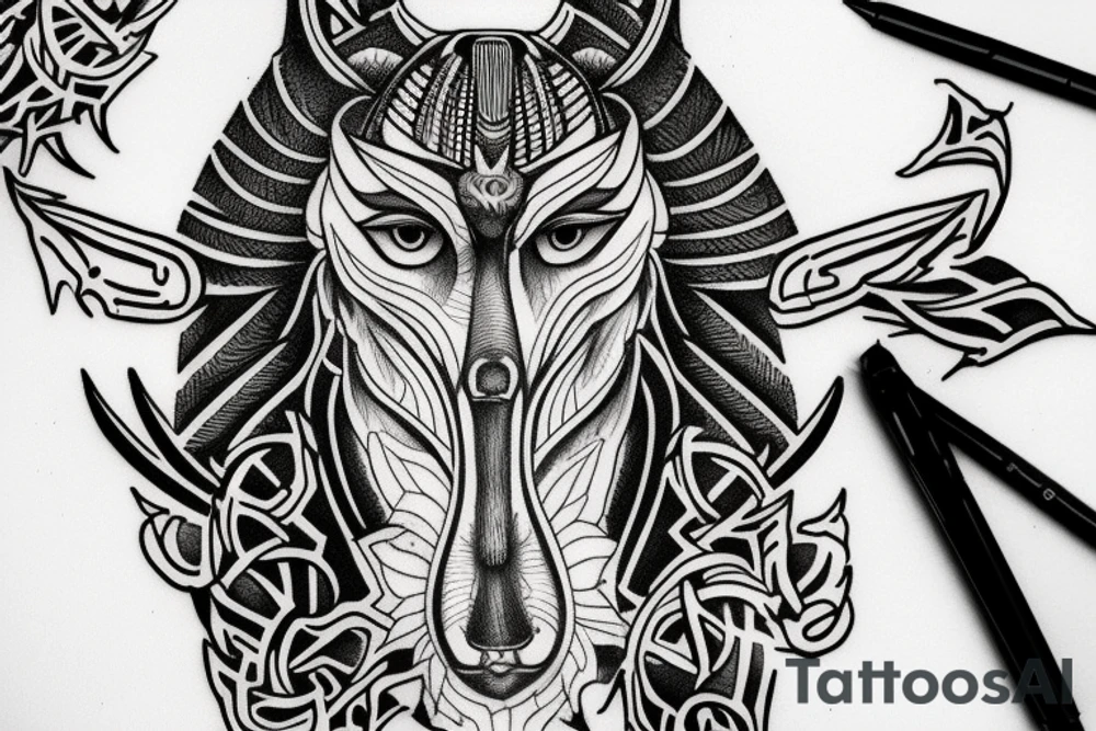 anubis, dead god tattoo idea