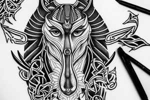 anubis, dead god tattoo idea