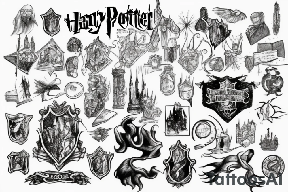 Sketch Harry potter tattoo idea
