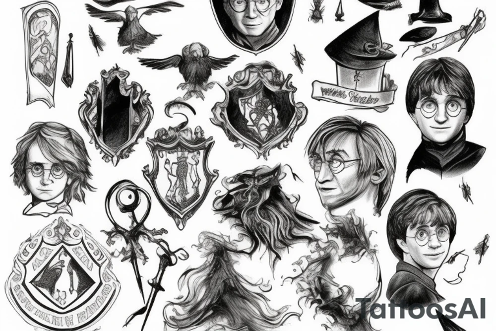 Sketch Harry potter tattoo idea