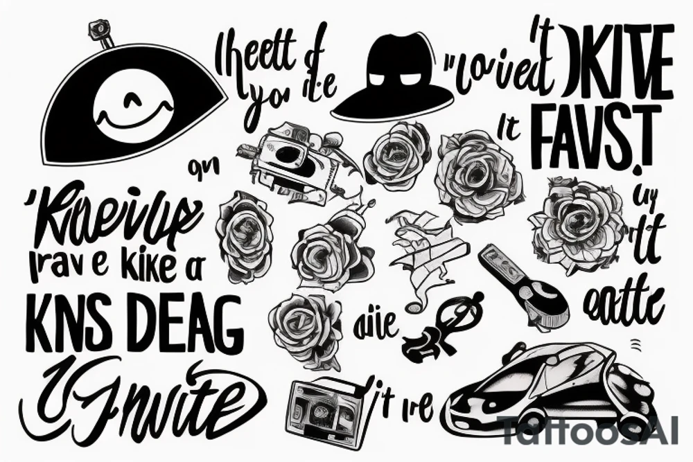 I don't drive fast to kill myself, I drive because then I don't think about anything and I don't feel anything, but if I had an accident and it was fatal, at least I'll die with a smile on my face doing what I like. tattoo idea