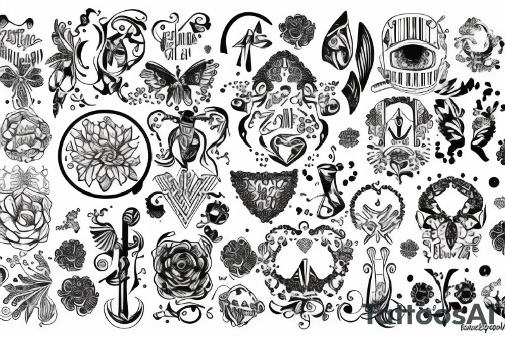 Zakkonica z rozszarpaną twarzą z odwróconym krzyżem na czole tattoo idea