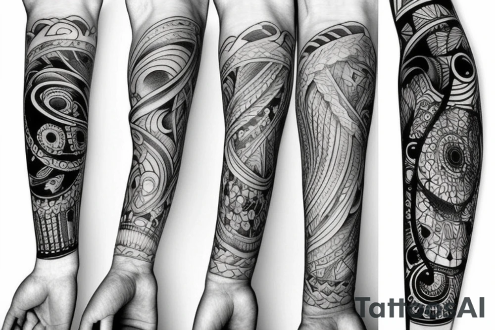 Sketch full arm tattoo idea