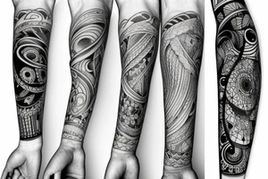 Sketch full arm tattoo idea