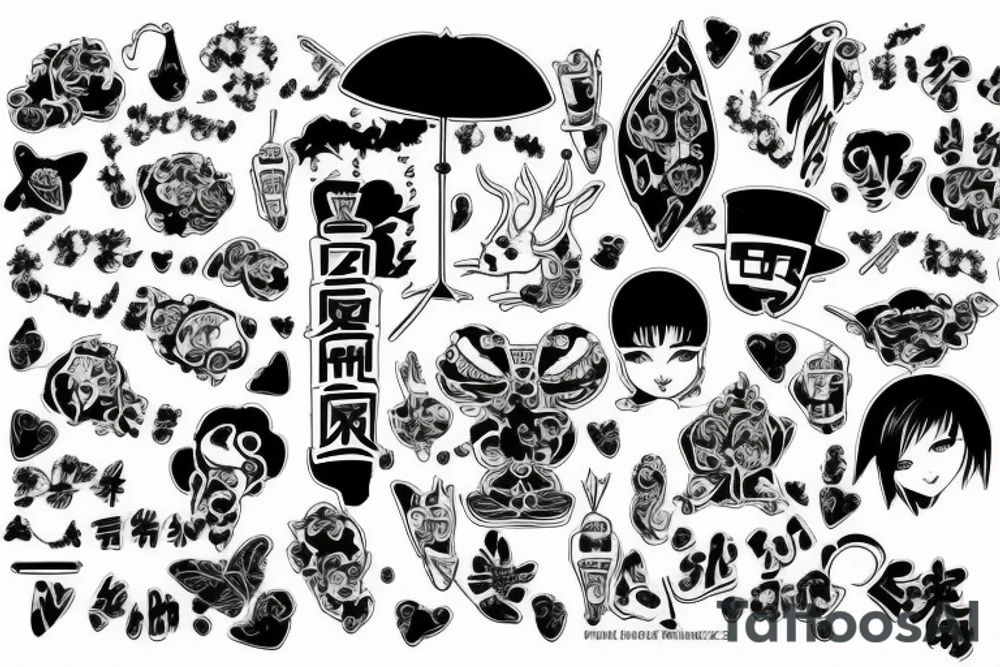 Zakkonica z rozszarpaną twarzą z odwróconym krzyżem na czole tattoo idea