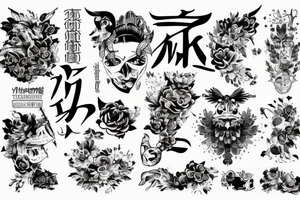 Zakkonica z rozszarpaną twarzą z odwróconym krzyżem na czole tattoo idea