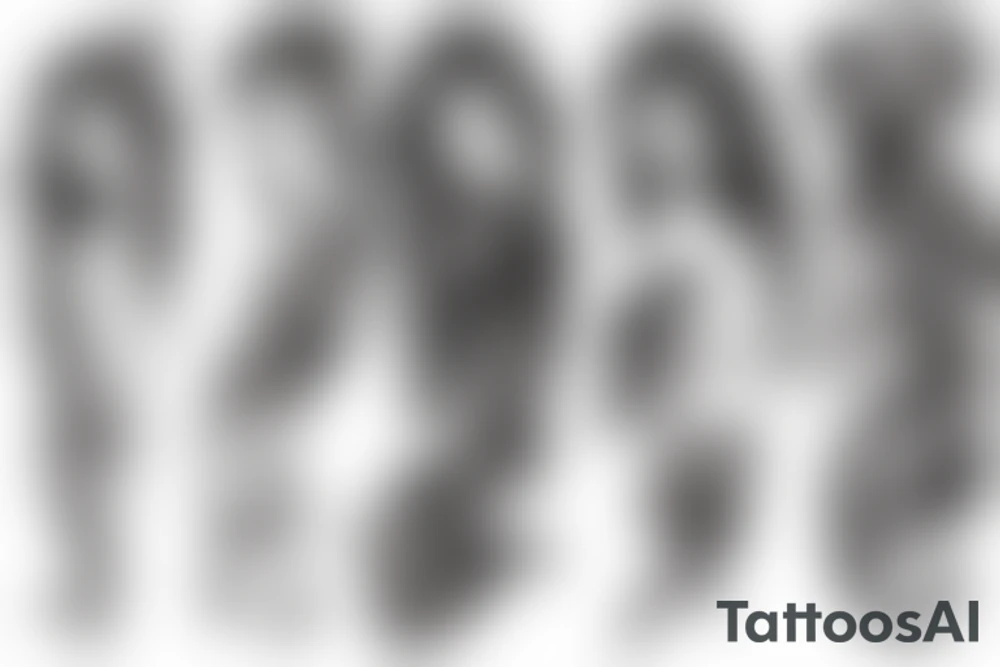 beautiful magical fairy with long hair tattoo idea