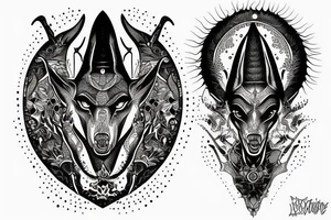 rage anubis in underground world tattoo idea