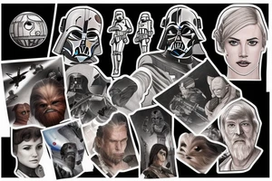 Star wars planet and starship tattoo idea