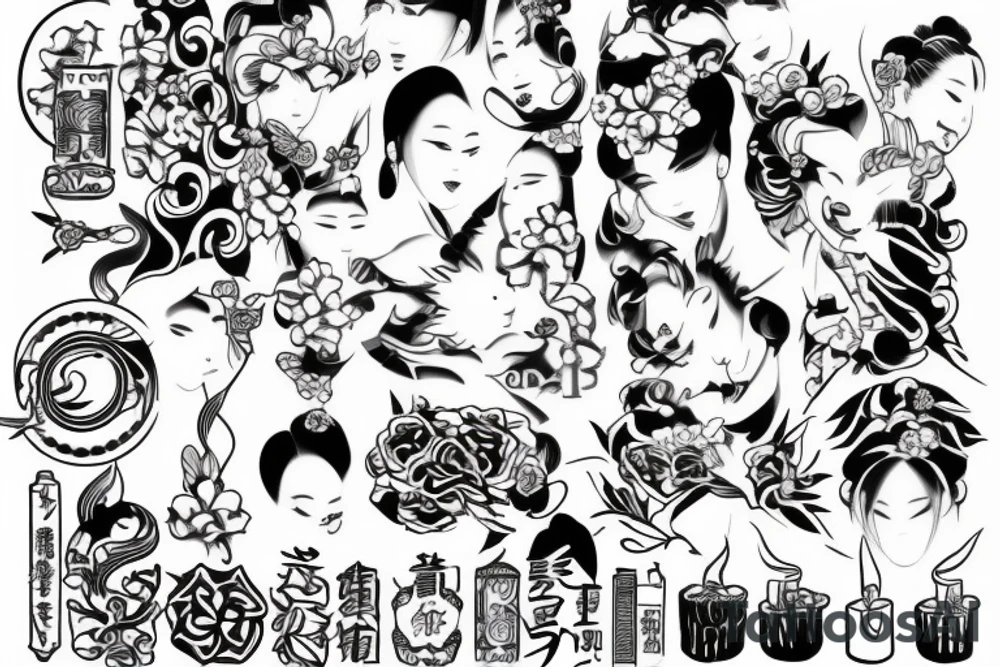 japenese stock candles tattoo idea