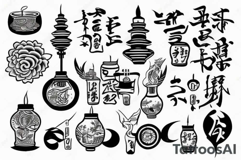 japenese stock candles tattoo idea