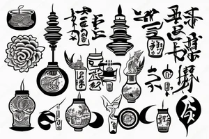 japenese stock candles tattoo idea