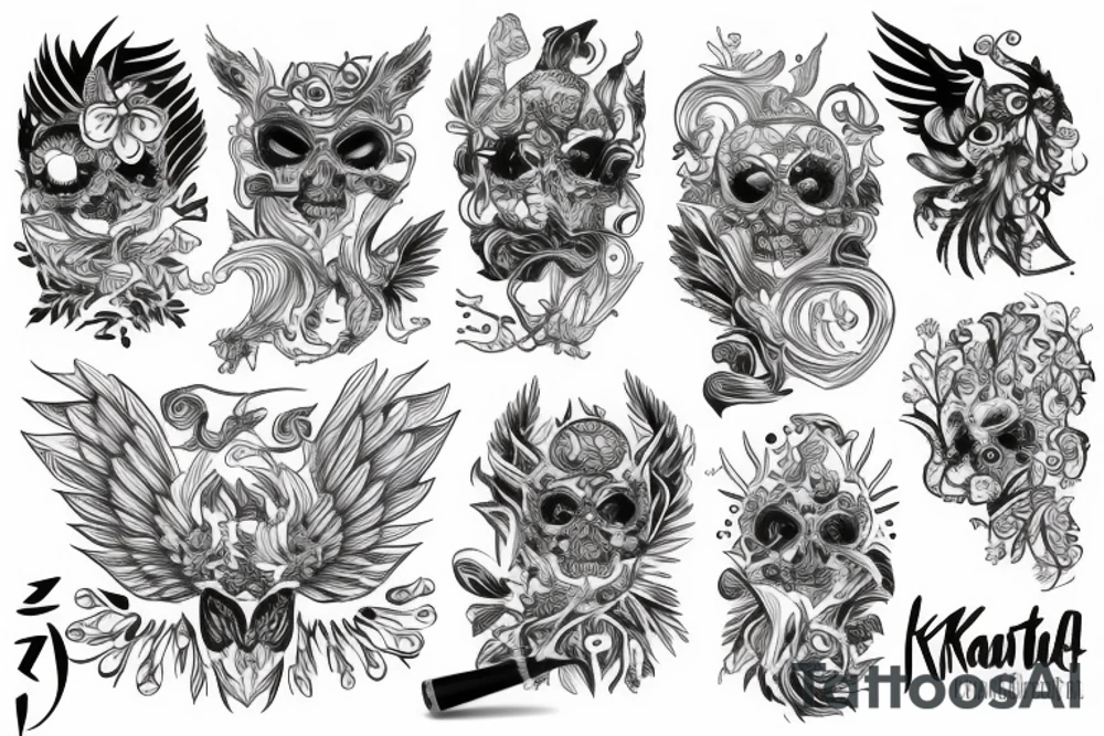 Kwiatki z łodygami tattoo idea