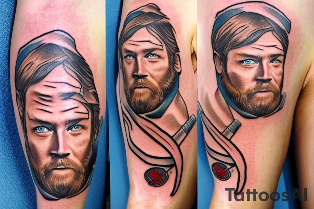 Obi wan with lightsaber tattoo idea