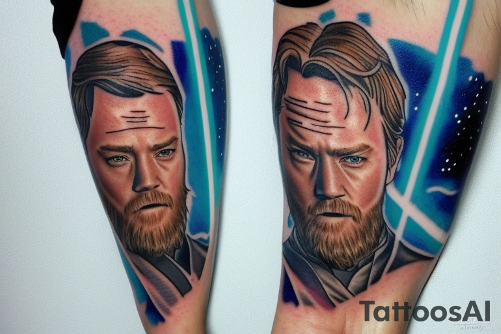 Obi wan with lightsaber tattoo idea