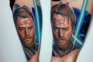 Obi wan with lightsaber tattoo idea