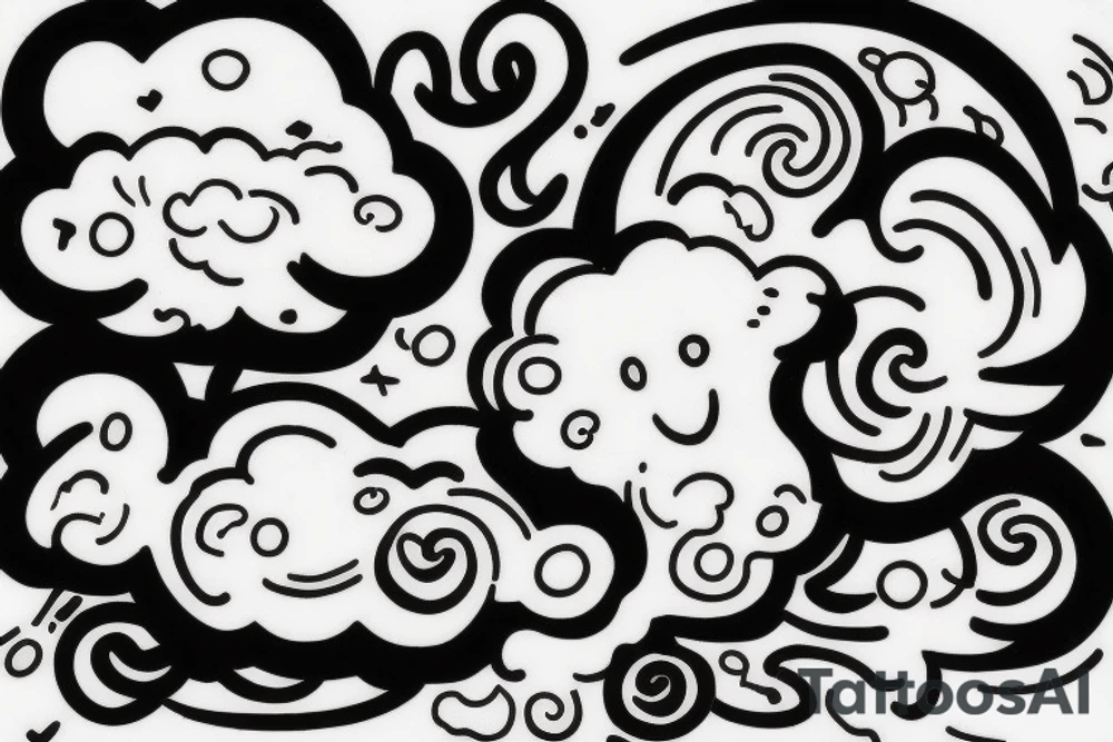 One Cloud with light, going from this cloud tattoo idea