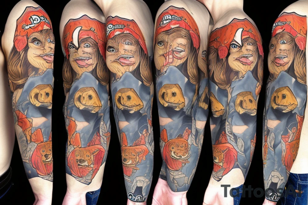 dog in django clothes tattoo idea